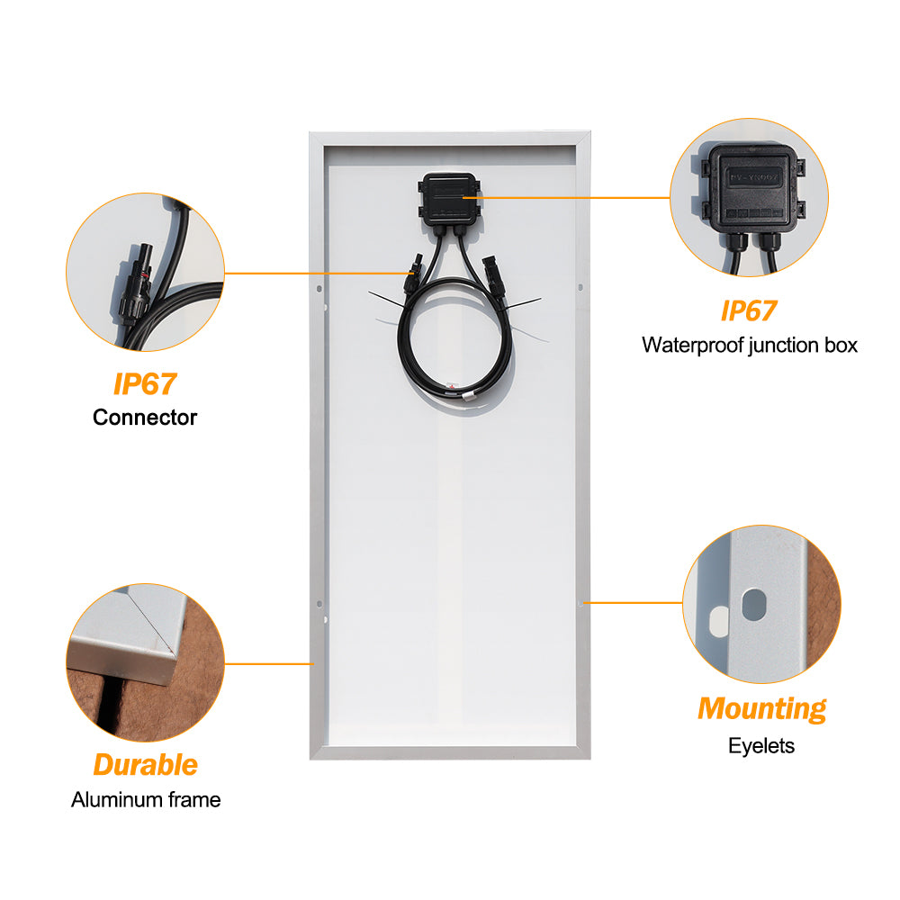 Xinpuguang 50W 12V Monoctrystalline Solar Panel Kit